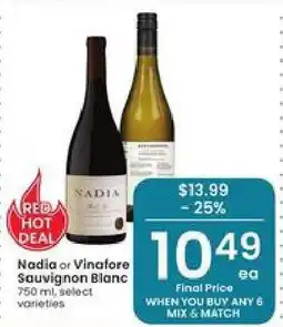 Albertsons Nadia or Vinoflore Sauvignon Blanc offer
