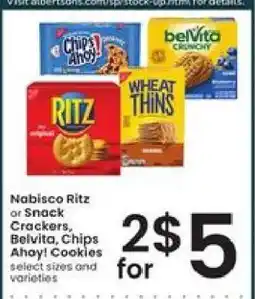 Albertsons Nabisco Ritz or Snack Crackers, Belvita, Chips Ahoy! Cookies offer