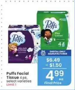 Albertsons Puffs Facial Tissue offer