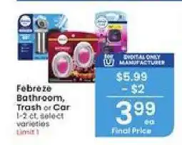 Albertsons Febreze Bathroom, Trash or Car offer