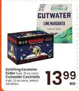 Albertsons Schilling Excelsior Cider / Cutwater Cocktails offer
