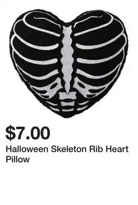 Five Below Halloween Skeleton Rib Heart Pillow offer