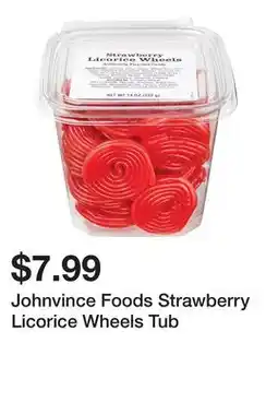 Wegmans Johnvince Foods Strawberry Licorice Wheels Tub offer