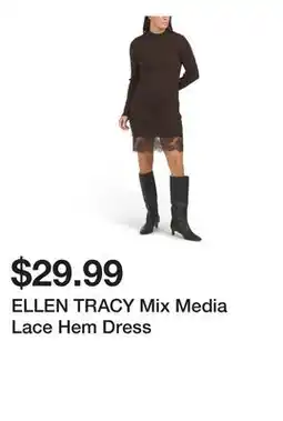Marshalls ELLEN TRACY Mix Media Lace Hem Dress offer