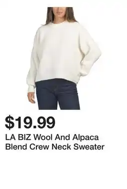 Marshalls LA BIZ Wool And Alpaca Blend Crew Neck Sweater offer