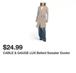 Marshalls CABLE & GAUGE LUX Belted Sweater Duster offer
