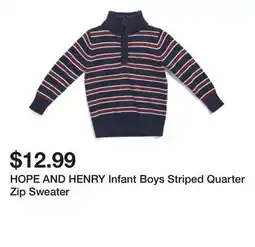 Marshalls HOPE AND HENRY Infant Boys Striped Quarter Zip Sweater offer