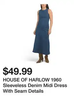 Marshalls HOUSE OF HARLOW 1960 Sleeveless Denim Midi Dress With Seam Details offer