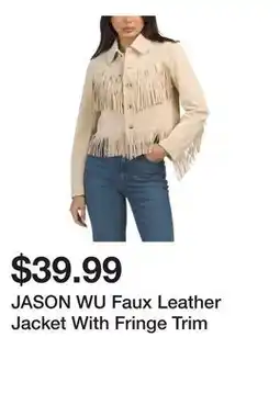 Marshalls JASON WU Faux Leather Jacket With Fringe Trim offer