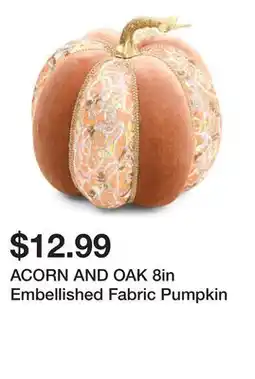 Marshalls ACORN AND OAK 8in Embellished Fabric Pumpkin offer