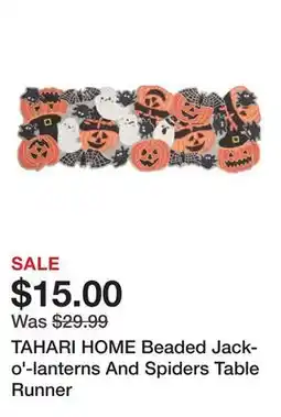 Marshalls TAHARI HOME Beaded Jack-o'-lanterns And Spiders Table Runner offer