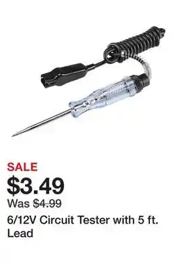Harbor Freight Tools 6/12V Circuit Tester with 5 ft. Lead offer