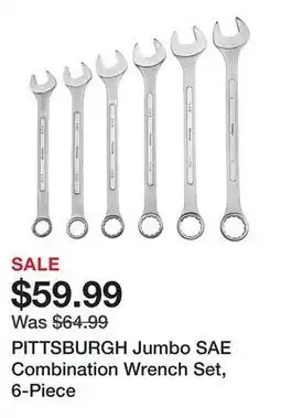 Harbor Freight Tools PITTSBURGH Jumbo SAE Combination Wrench Set, 6-Piece offer
