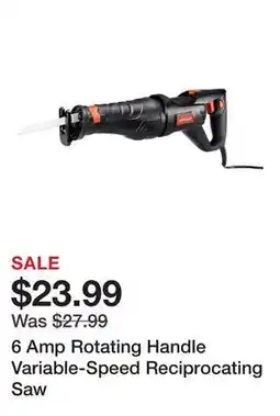 Harbor Freight Tools 6 Amp Rotating Handle Variable-Speed Reciprocating Saw offer