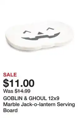 Marshalls GOBLIN & GHOUL 12x9 Marble Jack-o-lantern Serving Board offer