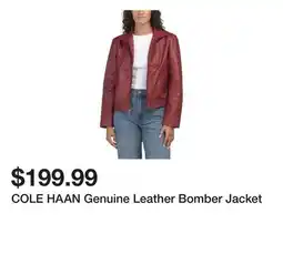 Marshalls COLE HAAN Genuine Leather Bomber Jacket offer