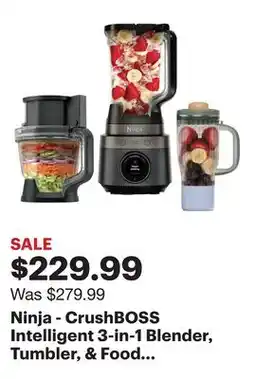 Best Buy Ninja - CrushBOSS Intelligent 3-in-1 Blender, Tumbler, & Food Processor Combo - Onyx offer