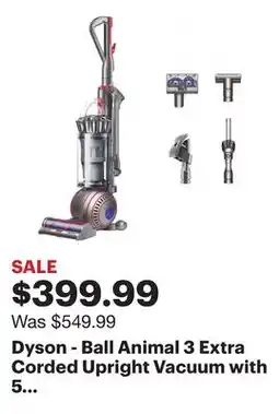 Best Buy Dyson - Ball Animal 3 Extra Corded Upright Vacuum with 5 Accessories - Nickel / Silver offer