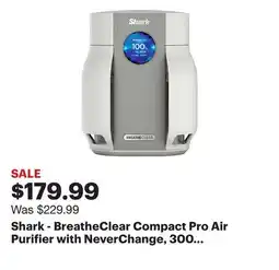 Best Buy Shark - BreatheClear Compact Pro Air Purifier with NeverChange, 300 sqft - Dove offer