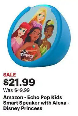 Best Buy Amazon - Echo Pop Kids Smart Speaker with Alexa - Disney Princess offer