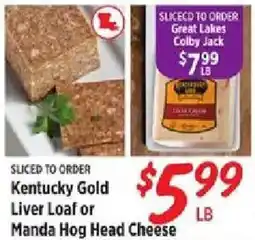 Rouses Kentucky Gold Liver Loaf or Manda Hog Head Cheese offer