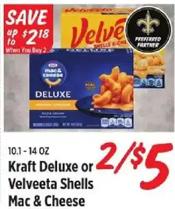 Rouses Kraft Deluxe or Velveeta Shells Mac & Cheese offer