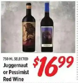 Rouses Juggernaut or Pessimist Red Wine offer