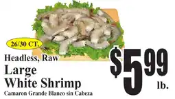 Baja Ranch Headless, Raw Large White Shrimp offer