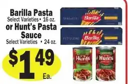 Sellers Bros Barilla Pasta or Hunt's Pasta Sauce offer