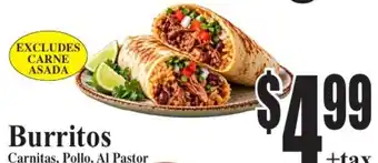 Baja Ranch Burritos Carnitas, Pollo, Al Pastor offer