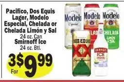 Sellers Bros Pacifico, Dos Equis Lager, Modelo Especial, Chelada or Chelada Limón y Sal offer