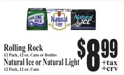 Baja Ranch Rolling Rock Natural Ice or Natural Light offer