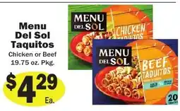 Sellers Bros Menu del sol taquitos offer