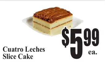 Cuatro Leches Slice Cake