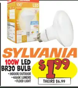 Ollie's SYLVANIA 100W LED BR30 BULB offer