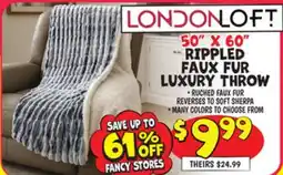 Ollie's 50 X 60 RIPPLED FAUX FUR LUXURY THROW offer