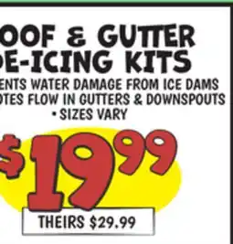 Ollie's roof & gutter de-icing kits offer