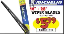 Ollie's MICHELIN 14 - 28 WIPER BLADES offer