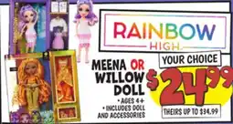 Ollie's MEENA OR WILLOW DOLL offer