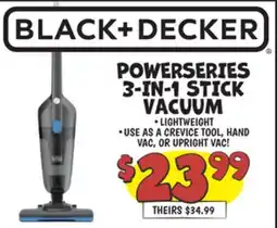 Ollie's BLACK+DECKER POWERSERIES 3-IN-1 STICK VACUUM offer