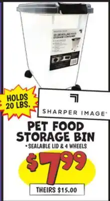 Ollie's SHARPER IMAGE PET FOOD STORAGE BIN offer