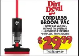 Ollie's DIRT DEVIL CORDLESS BROOM VAC offer