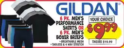 Ollie's GILDAN 6 PK. MEN'S PERFORMANCE SHIRTS OR 6 PK. MEN'S BOXER BRIEFS offer