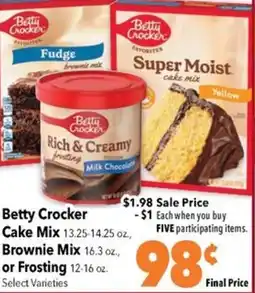 Super Saver Betty Crocker cake mix, brownie mix or frosting offer
