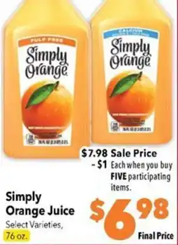 Super Saver Simply Orange Juice offer