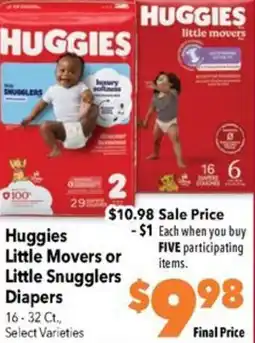 Super Saver Huggies Little Movers or Little Snugglers Diapers offer