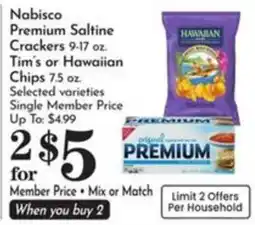 Pavilions Nabisco premium saltine crackers offer
