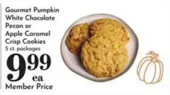 Gourmet Pumpkin White Chocolate Pecan or Apple Caramel Crisp Cookies