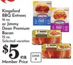 Pavilions Kingsford BBQ Entrees or Jimmy Dean Premium Bacon offer