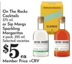 Pavilions On The Rocks Cocktails or Sip Margs Sparkling Margaritas offer